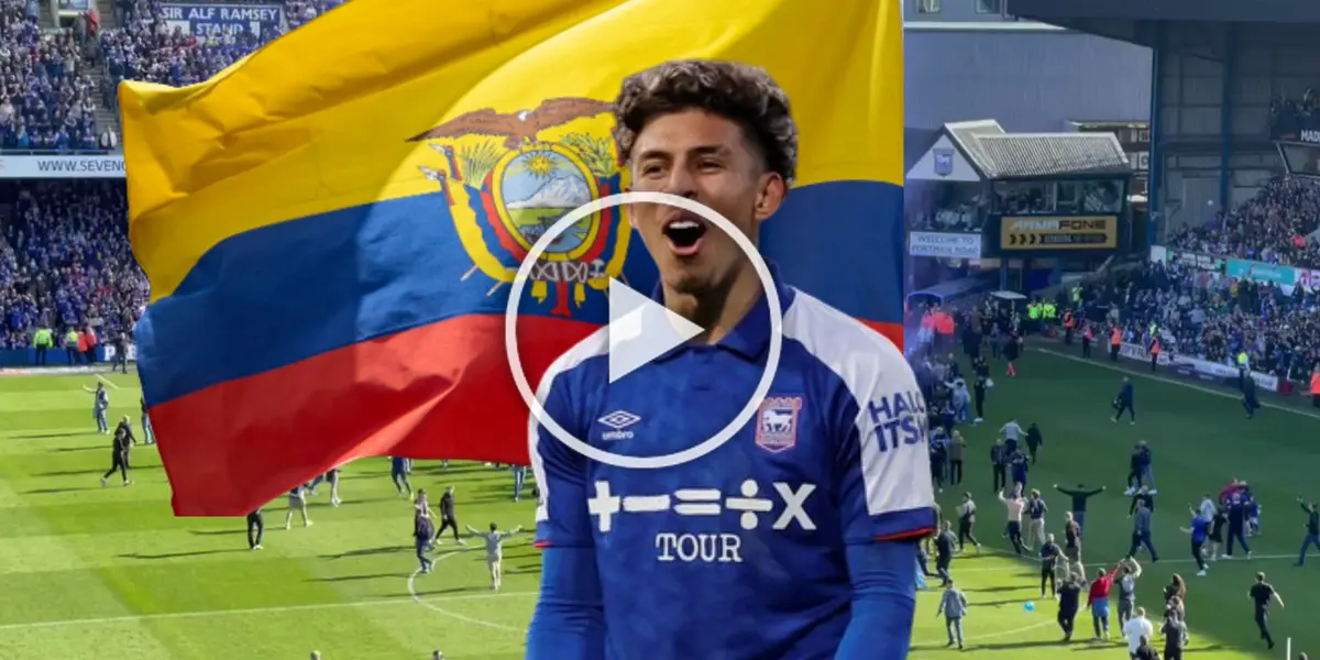 (VIDEO) Con la bandera de Ecuador, el loco festejo de Jeremy Sarmiento tras ascender a la Premier League