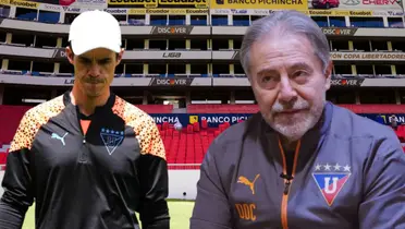 Josep Alcácer e Isaac Álvarez en el Estadio Rodrigo Paz (Foto tomada de: Liga de Quito/Josep Alcácer/La Red)