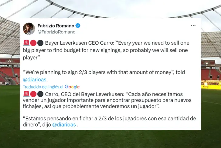 Fernando Carro sobre la venta de jugadores en el Bayer Leverkusen