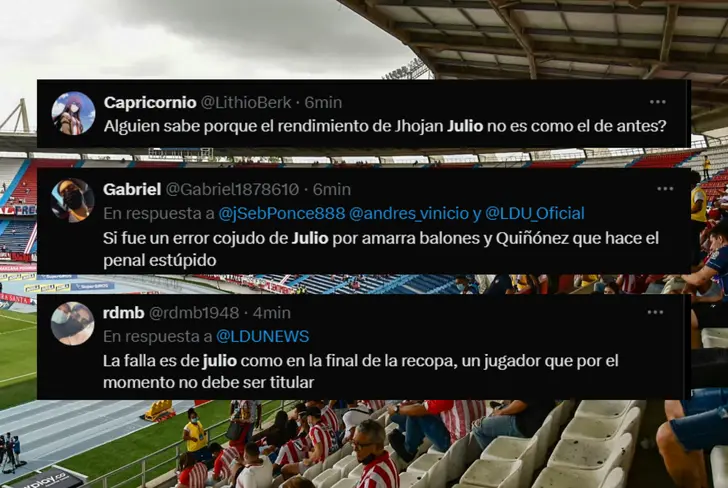 Hinchas de Liga de Quito enojados con Jhojan Julio