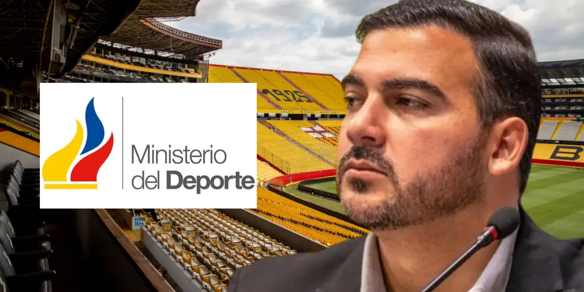 Antonio Álvarez en el Estadio Monumental (Foto tomada de: Primicias/Extra/Ministerio del Deporte)