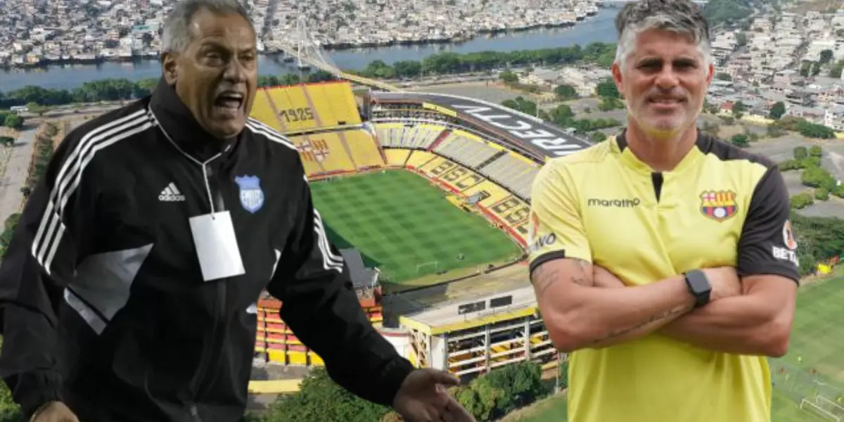 Diego López y Hernán Torres en el Estadio Monumental (Foto tomada de: Expreso/Primicias/Antena 2)