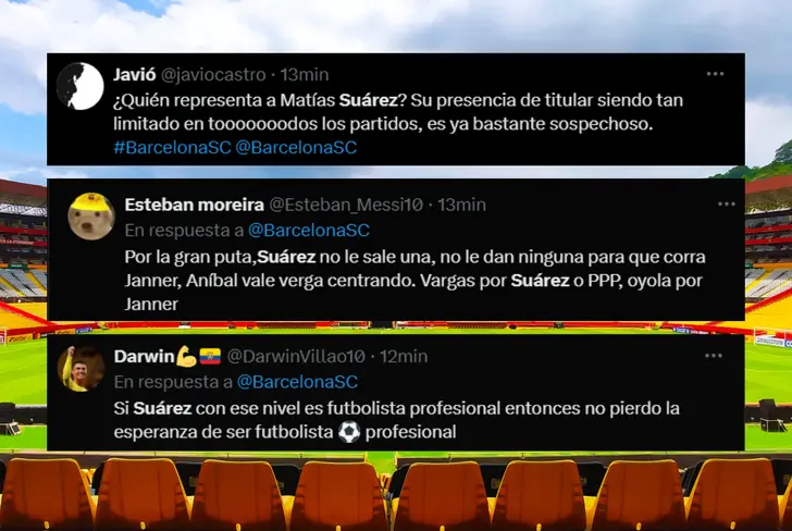 Comentarios de los hinchas de Barcelona SC contra Mathías Suárez