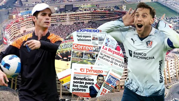 A poco del partido, la prensa peruana habló de LDU (Foto tomada de: Conmebol/Ecuavisa/ESPN/Prensa Peruana)