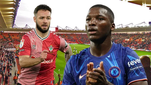 Adam Armstrong y Moisés Caicedo (Foto tomada de: Chelsea/Southampton)