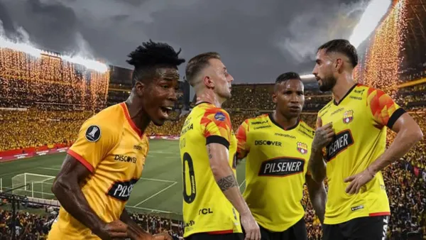 Adonis Preciado enojado, jugadores de Barcelona SC conversando. Foto tomada de: Barcelona SC