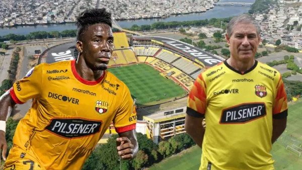 Adonis Preciado y Ariel Holan en el Estadio Monumental (Foto tomada de: Barcelona SC/PI)