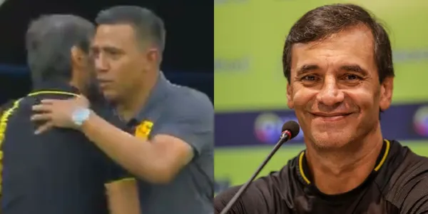 Al iniciar el partido se pudo observar que Fabián Bustos y César Farías mantuvieron un diálogo