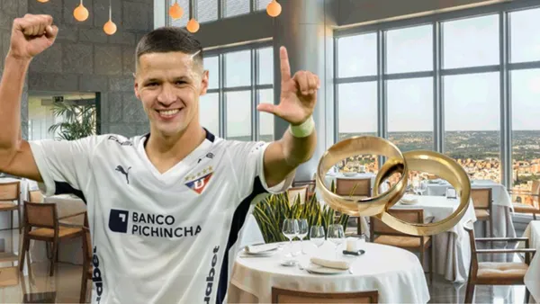 Alex Arce en un restaurante de lujo con anillos de matrimonio (Foto tomada de: UXBAN/API/Vanitatis)