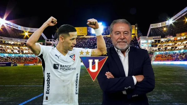 Alex Arce, Isaac Álvarez. Foto tomada de: Liga de Quito/Radio La Red