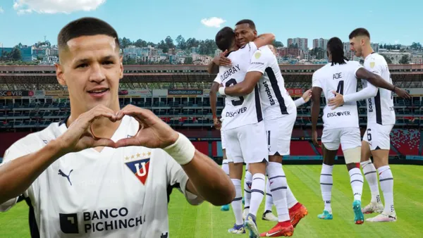 Alex Arce y jugadores de Liga de Quito (Foto tomada de: Liga de Quito/API)