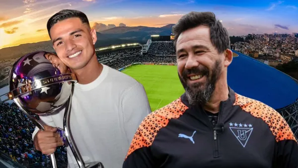 Alexander Alvarado y Pablo Sánchez (Foto tomada de: Liga de Quito/Alexander Alvarado)