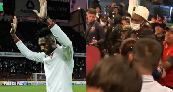 Alexander Domínguez fue el más aclamado por los hinchas, en la llegada de Liga de Quito a Ibarra