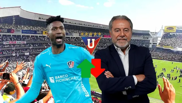 Alexander Domínguez, Isaac Álvarez. Foto tomada de: Liga de Quito/La Red