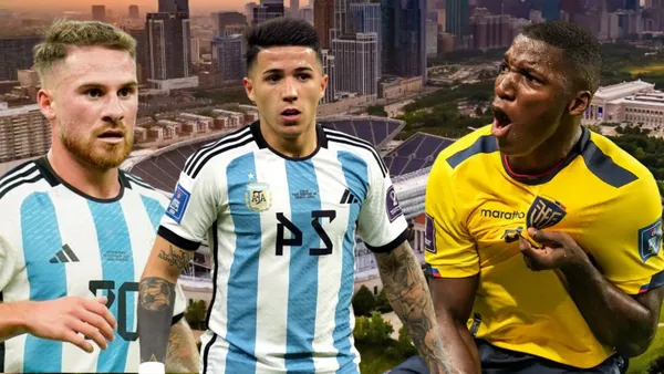 Alexis Mac Allister, Enzo Fernández y Moisés Caicedo (Foto tomada de: Soldier Field/AFP/Telecom/Transfermarket)