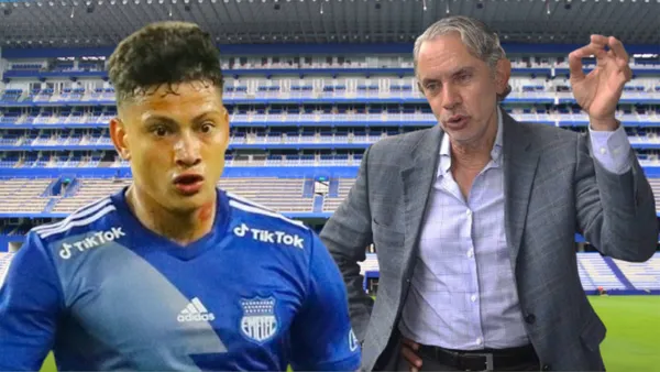 Alexis Zapata y José Pileggi en el Estadio Capwell (Foto tomada de: Emelec/El Universo/API)