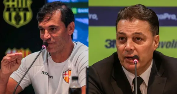 Alfaro Moreno dijo sentirse amargado por la mala campaña de Barcelona SC sobre todo en el Segundo Semestre. Acotó que tomará decisiones con cabeza fría ¿Es el final de Fabián Bustos?