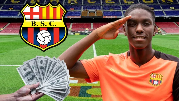 Allen Obando feliz en el Camp Nou (Foto tomada de: FC Barcelona/Primicias/Metro/Wikipedia)