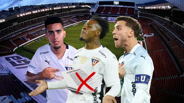 Andrés Zanini, Jhoja Julio, Ezequiel Piovi. Foto tomada de: Liga de Quito