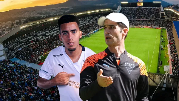 Andrés Zanini, Josep Alcácer dirigiendo. Foto tomada de: Primicias/LDU