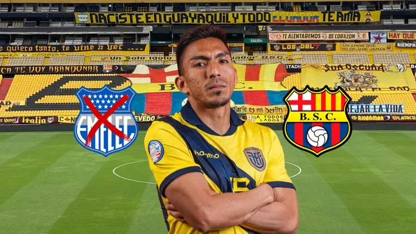 Ángel Mena, escudos Emelec, BSC. Foto tomada de: Instagram/Pes Logos