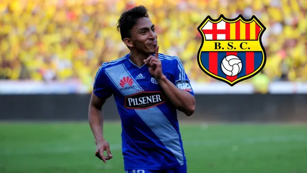 Ángel Mena festejando un gol en el Estadio Monumental (FOTO: API/ESPN)