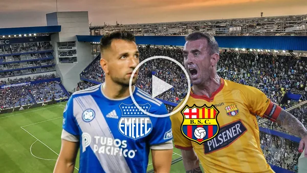 Aníbal Leguizamón gritando, Damián Díaz grito. Foto tomada de: Barcelona SC/Emelec