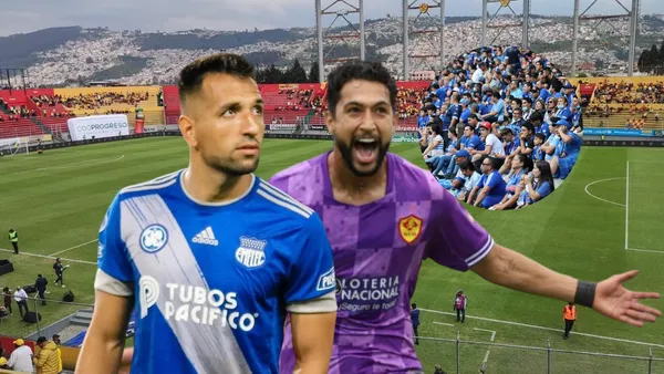 Aníbal Leguizamon preocupado, Jeison Medina festejando. Foto tomada de: Diario Extra/El Universo