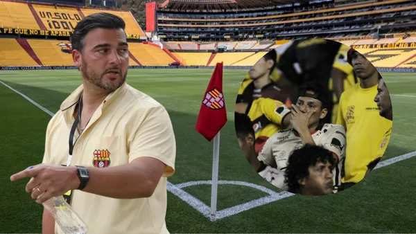 Antonio Álvarez e hinchas de Barcelona SC (Foto tomada de: Barcelona SC/API)