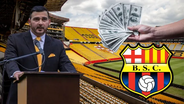 Antonio Álvarez en el Estadio Monumental (Foto tomada de: Primicias/Barcelona SC/Wikipedia/Metro)