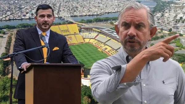 Antonio Álvarez se fue con todo contra Emelec (Foto tomada de: Expreso/Primicias/Ecuavisa/Wikipedia)