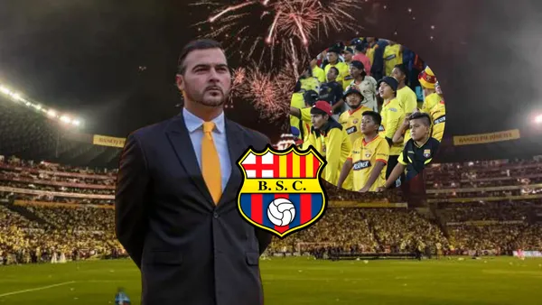 Antonio Álvarez y aficionados de Barcelona SC