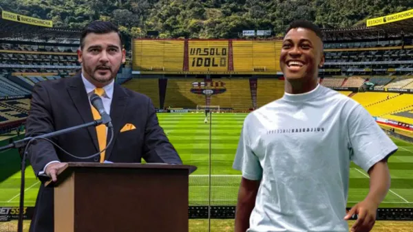 Antonio Álvarez y Bryan Carabalí (Foto tomada de: Barcelona SC/Bryan Carabalí)