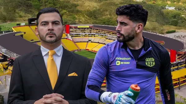 Antonio Álvarez y Víctor Mendoza (Foto tomada de: Barcelona SC/Víctor Mendoza/API)