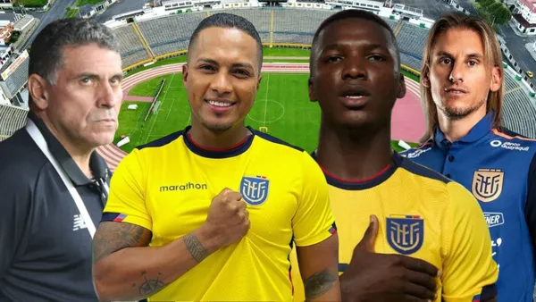 Antonio Valencia, Luis Fernando Suárez, Sebastián Beccacece y Moisés Caicedo (Foto tomada de: Extra/Moisés Caicedo/Antonio Valencia/La Tri/La Nación)