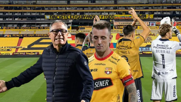 Ariel Holan, Damián Díaz. Foto tomada de: Andina/Barcelona SC