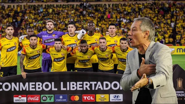Ariel Holan dirigiendo, 11 titular de Barcelona SC. Foto tomada de: BSC/Conmebol.