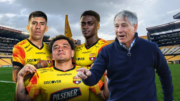 Ariel Holan dirigiendo, jugadores de Barcelona SC. Foto tomada de: BSC