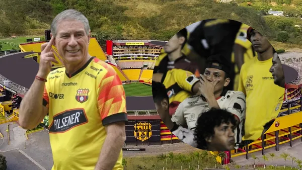 Ariel Holan e hinchas de Barcelona SC (Foto tomada de: Barcelona SC)