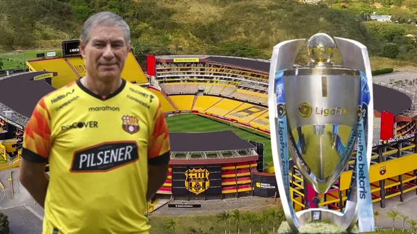 Ariel Holan en el Estadio Monumental (Foto tomada de: El Comercio/Barcelona SC/La Red)