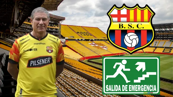 Ariel Holan en el Estadio Monumental (Foto tomada de: Primicias/Barcelona SC/Wikipedia/Frecuento)