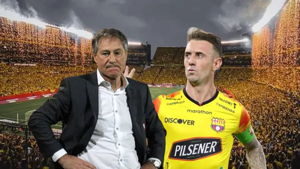 Ariel Holan enojado, Damián Díaz. Foto tomada de: El Universo/BSC