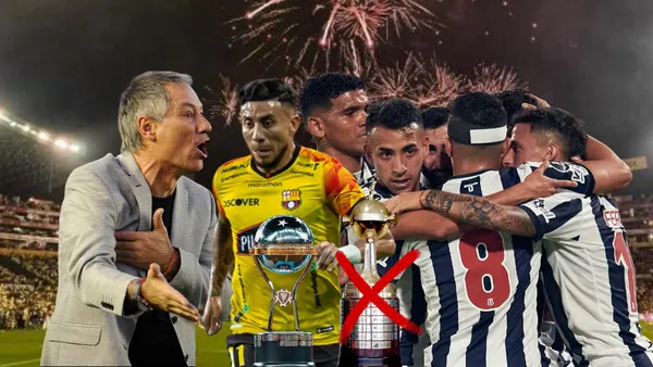 Ariel Holan, jugadores de Talleres celebrando, Joao Rojas, Copa Libertadores y Sudamericana. Foto tomada de Sporting News/BSC/Wikipedia