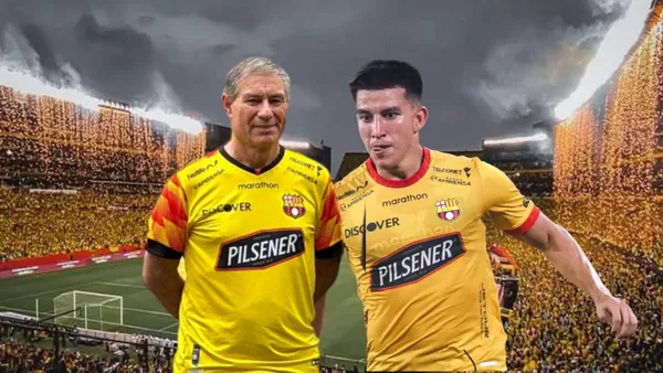 Ariel Holan junto a Fernando Gaibor. Foto tomada de: Barcelona SC