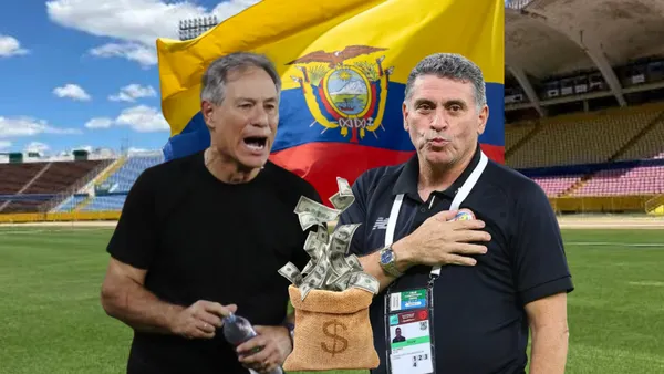 Ariel Holan, Luis Fernando Suárez. Foto tomada de: BSC/ El Universo