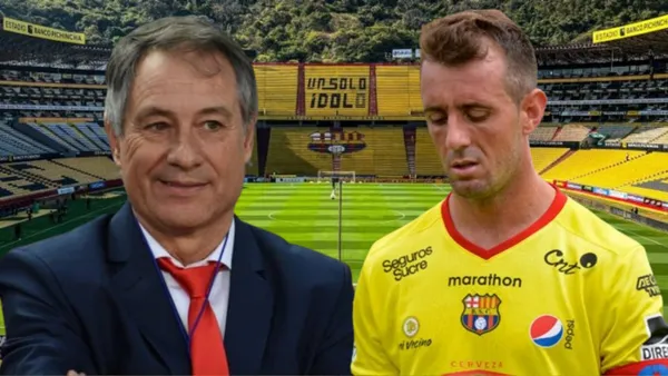 Ariel Holan y Damián Díaz en el Estadio Monumental (Foto tomada de: El Comercio/API/Independiente)