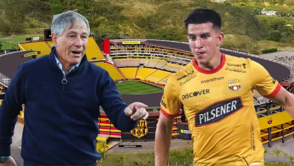 Ariel Holan y Fernando Gaibor en el Estadio Monumental (Independiente/API/El Comercio)