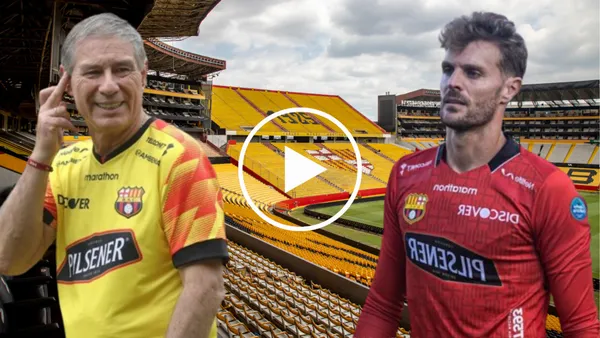 Ariel Holan y Javier Burrai en el Estadio Monumental (Foto tomada de: Primicias/Javier Burrai/Barcelona SC)