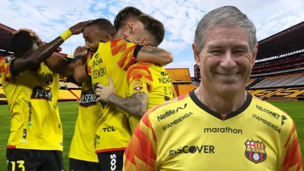 Ariel Holan y jugadores de Barcelona SC (Foto tomada de: Barcelona SC/API)