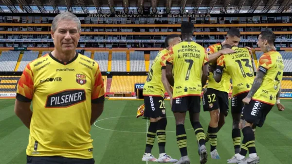 Ariel Holan y jugadores de Barcelona SC (Foto tomada de: Barcelona SC/API)